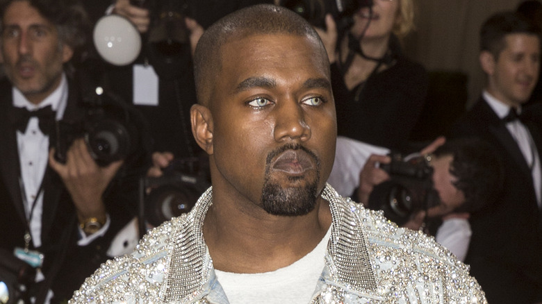 Kanye West in blue contact lenses