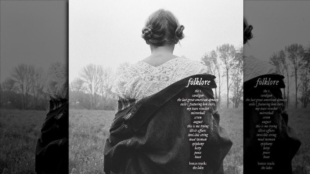 Taylor Swift folklore album cover back with track list