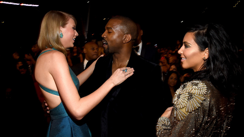 Taylor Swift talks to Kim Kardashian and Kanye West 