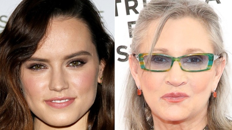 Daisy Ridley and Carrie Fisher side by side picture