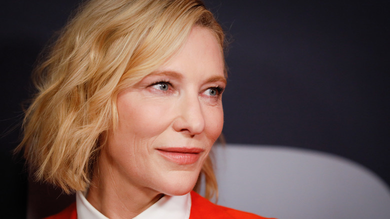 Cate Blanchett looking to the right