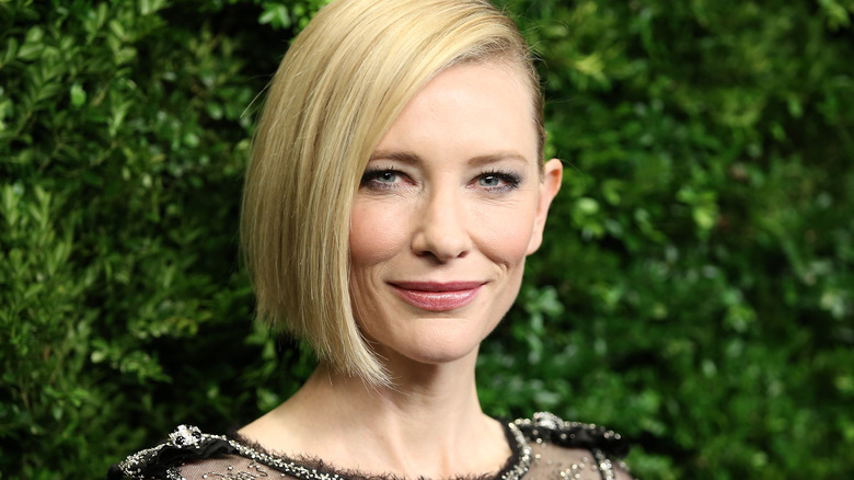 Cate Blanchett with short, straight hair, smiling