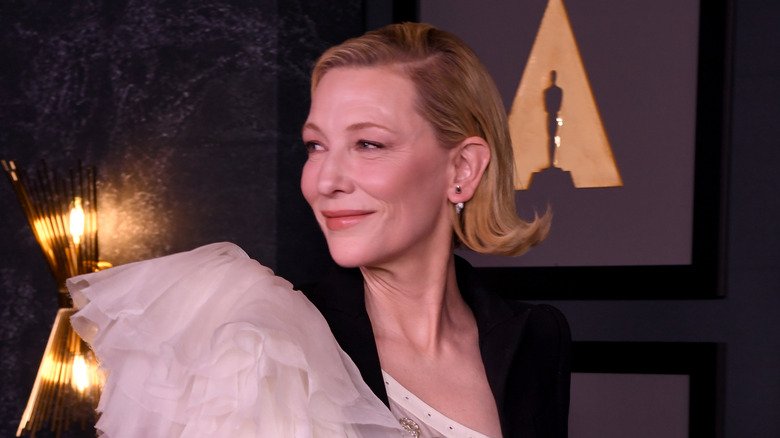 Cate Blanchett looking to the left