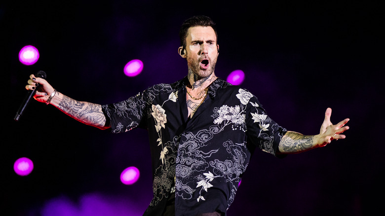 Adam Levine performing on stage