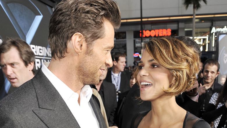 Halle Berry and Hugh Jackman talking