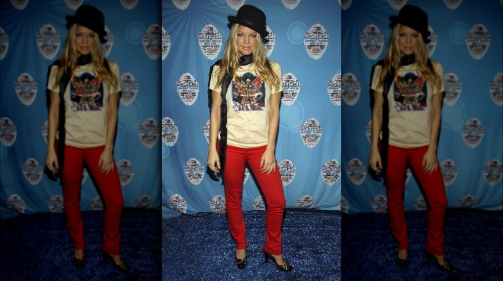 Fergie at a Super Bowl party in 2007