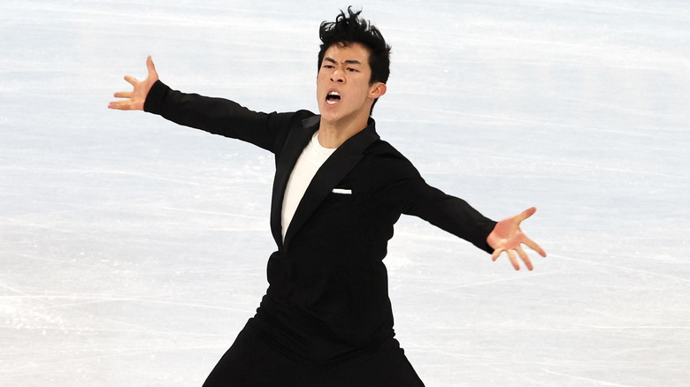 Nathan Chen performing at the Beijing Olympics