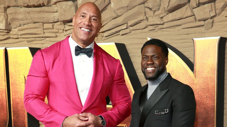 Dwayne Johnson and Kevin Hart smiling