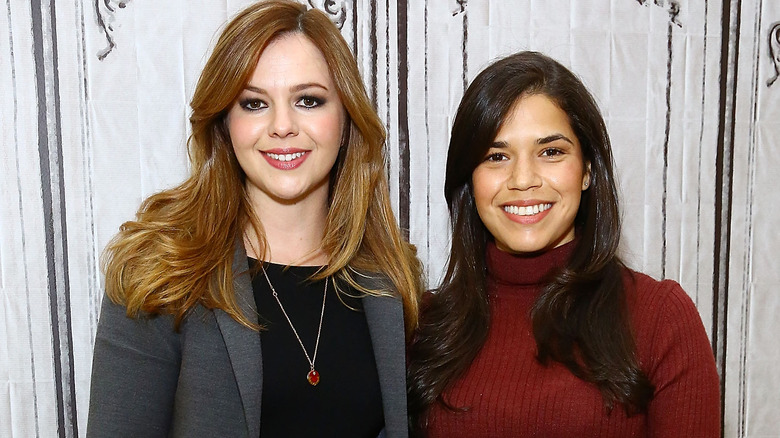 Amber Tamblyn and America Ferrera smiling