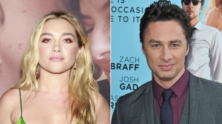 Florence Pugh and Zach Braff side by side