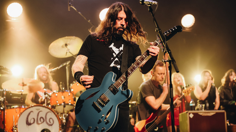 Foo Fighters performing at afterparty for "Studio 666"