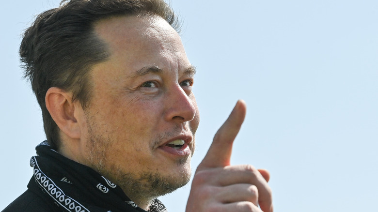 Elon Musk pointing finger