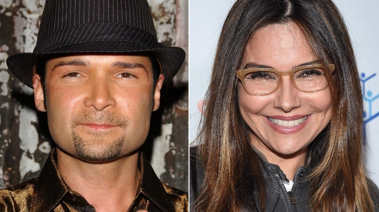 Corey Feldman and Vanessa Marcil split image