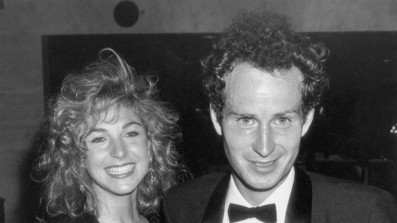 Tatum O'Neal and John McEnroe smiling