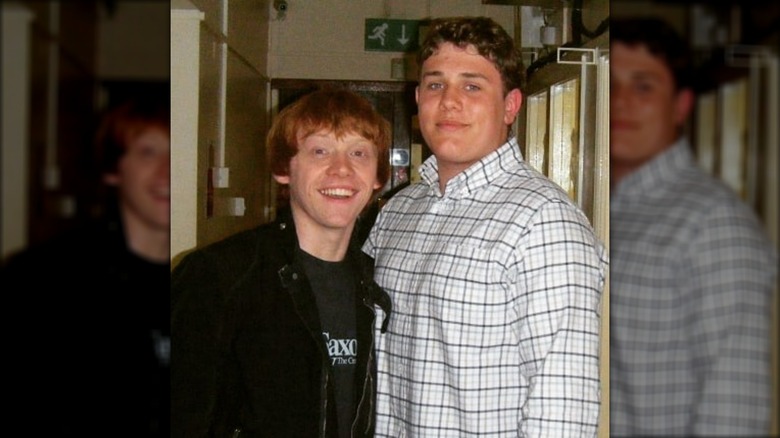 Rob Knox posing with Rupert Grint