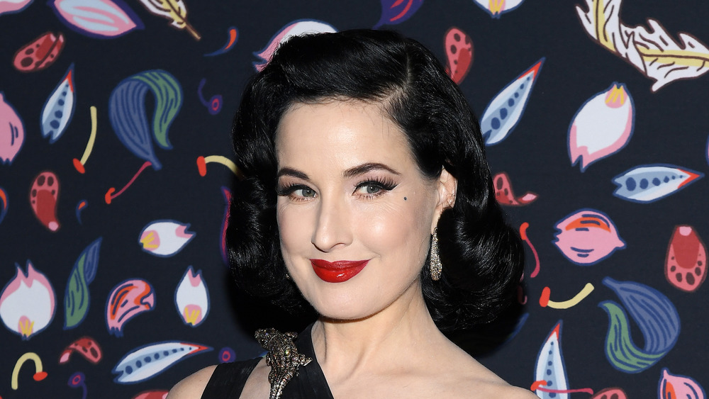 Dita Von Teese smiling