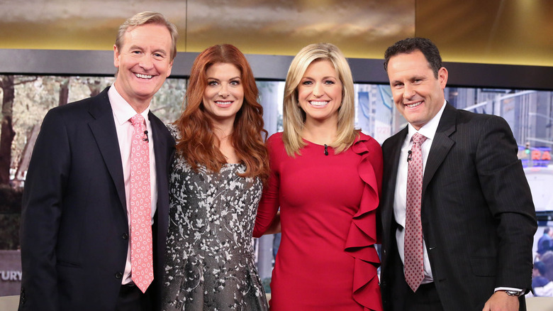 The Fox & Friends team and Debra Messing