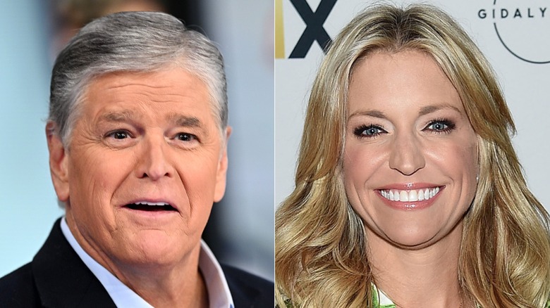 Side-by-side of Sean Hannity and Ainsley Earhardt both smiling