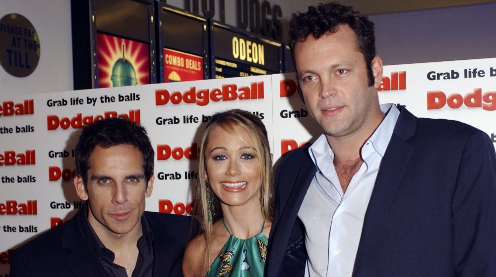 The cast of DodgeBall - Ben Stiller, Vince Vaughn, and Christine Taylor