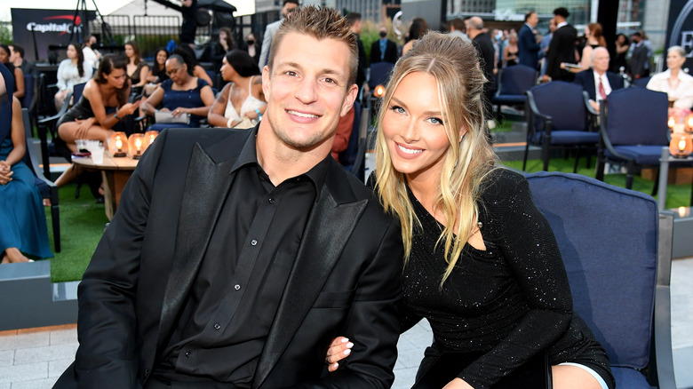 Rob Gronkowski and Camille Kostek smiling