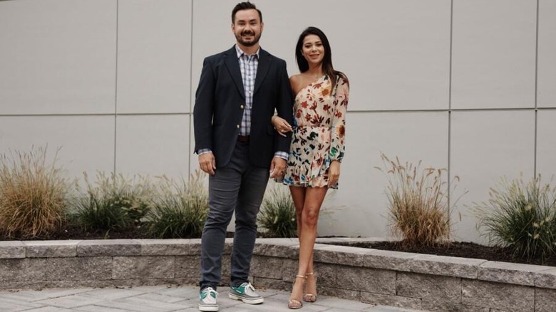 alyssa and chris looking awkward together married at first sight 