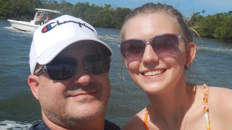 Gabby Petito and her father on a boat