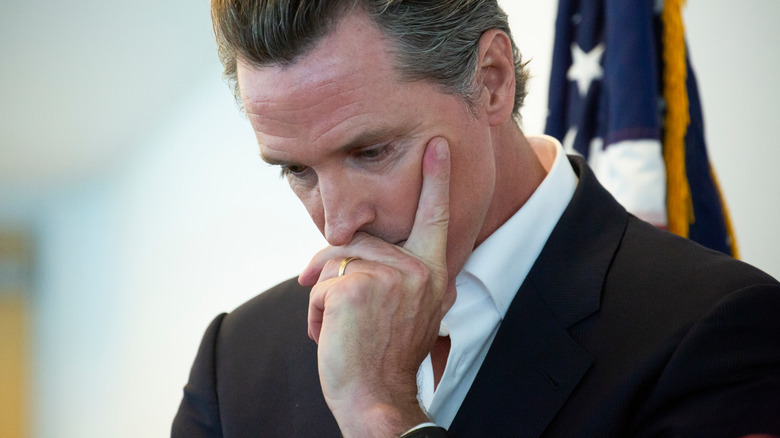 Gavin Newsom frowning