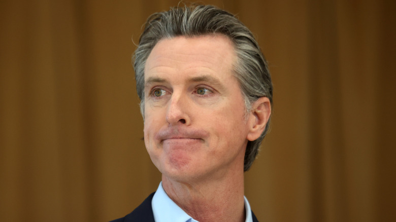 Gavin Newsom frowning