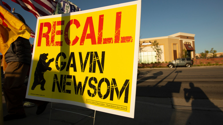 Gavin Newsom recall sign