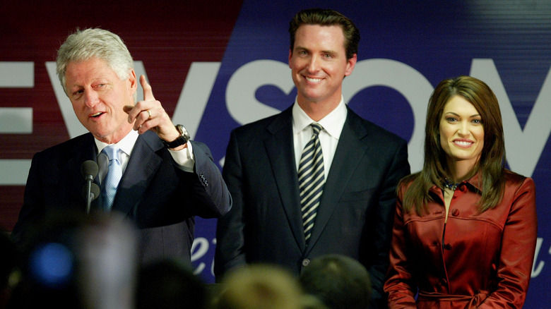 Gavin Newson and Kimberly Guilfoyle with Bill Clinton