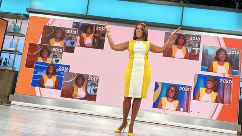 Gayle King wears yellow dress 