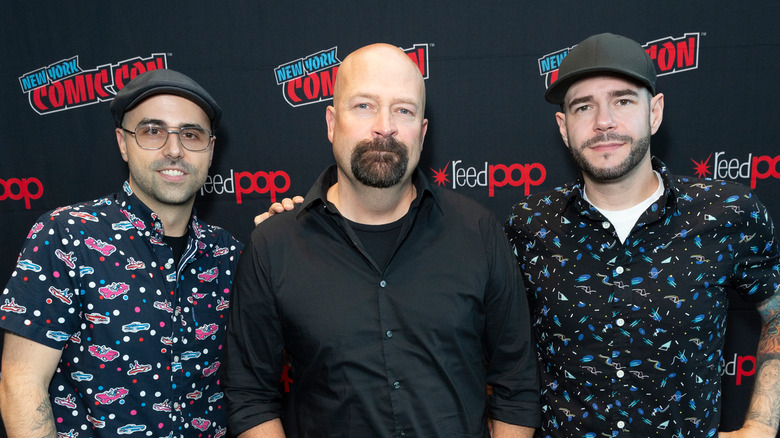 Dave Tango, Jason Hawes, Steve Gonsalves at a presser for Ghost Nation in October 2019