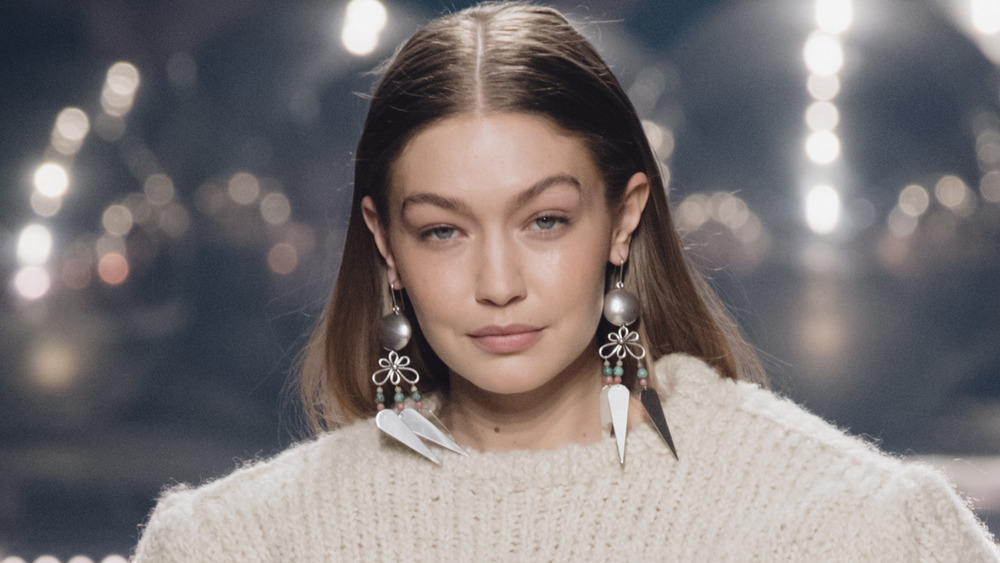 Gigi Hadid walking the runway