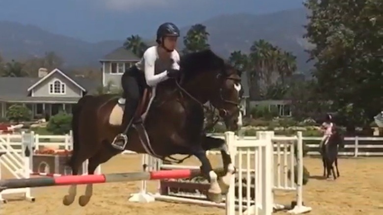 Gigi Hadid riding horse