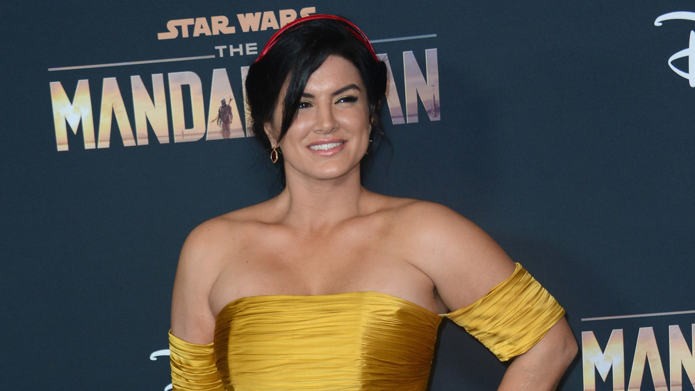 Gina Carano posing for photos on the red carpet