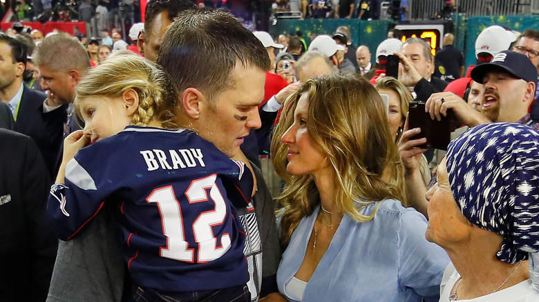 Tom Brady and Gisele Bundchen at an event 