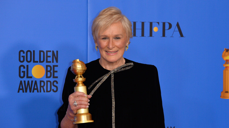 Glenn Close with a Golden Globe