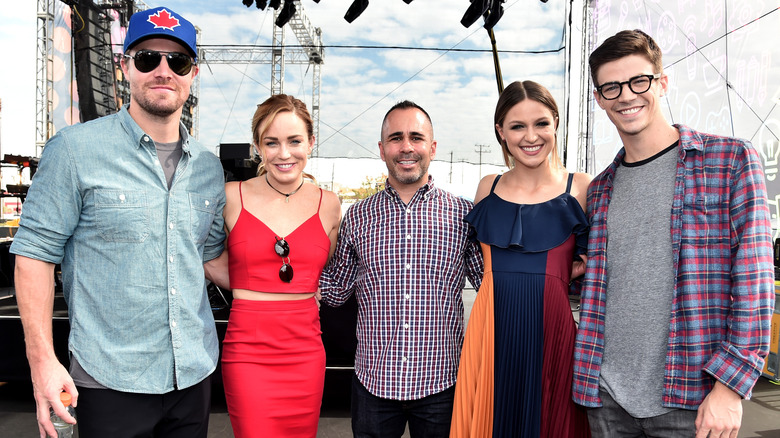 Arrowverse crossover cast, smiling together