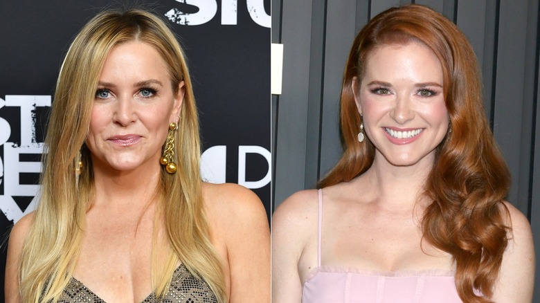 Side-by-side pictures of Jessica Capshaw posing and Sarah Drew smiling