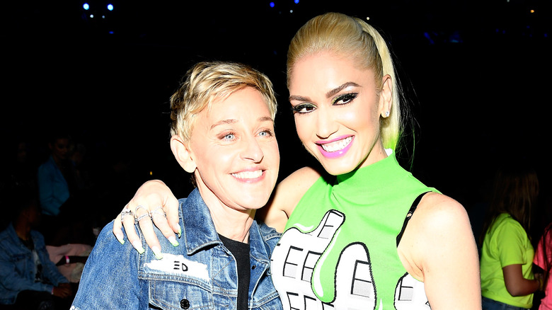 Ellen DeGeneres and Gwen Stefani smiling