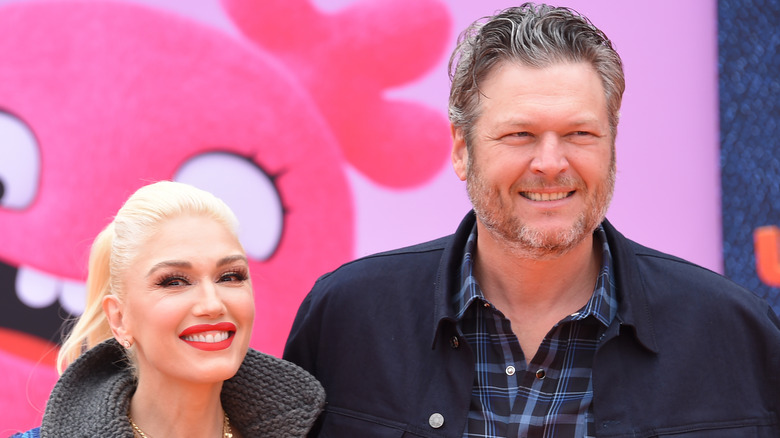 Gwen Stefani and Blake Shelton smiling