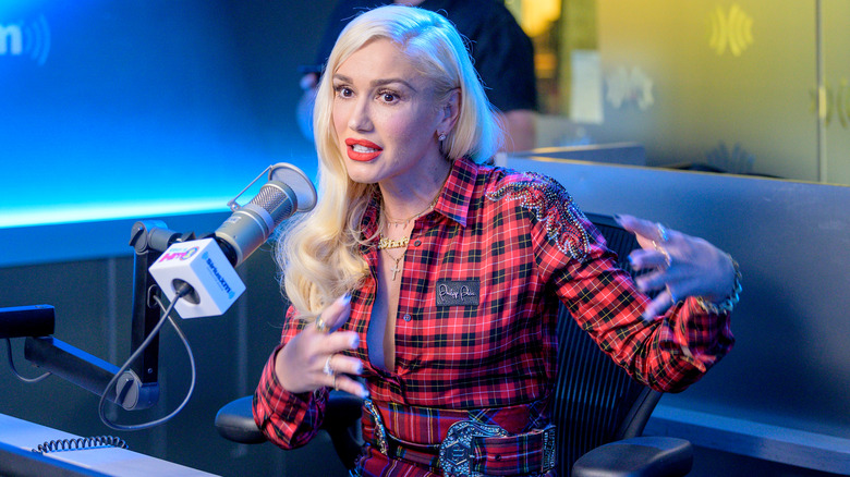 Gwen Stefani inside a radio station