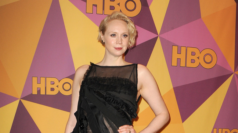 Gwendoline Christie in black dress