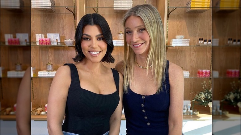 Kourtney Kardashian and Gwyneth Paltrow smiling