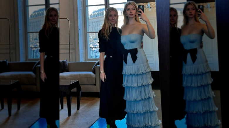 Apple Martin taking mirror selfie with Gwyneth Paltrow at  Le Bal des Débutantes