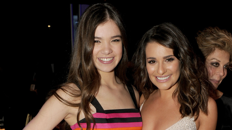 Hailee Steinfeld and Lea Michele smiling