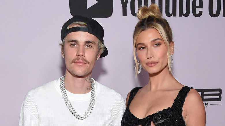 Justin Bieber and Hailey Bieber on the red carpet