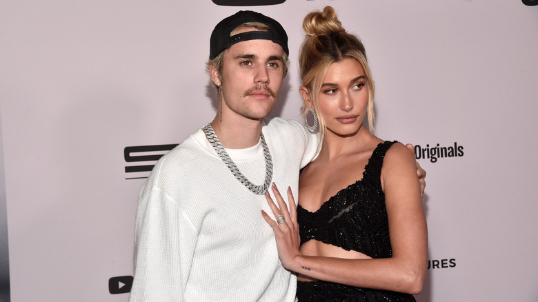 Justin Bieber and Hailey Bieber red carpet posing