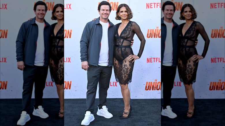 Mark Wahlberg, Halle Berry with arms around each other