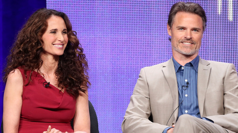 Andie MacDowell and Dylan Neal during interview